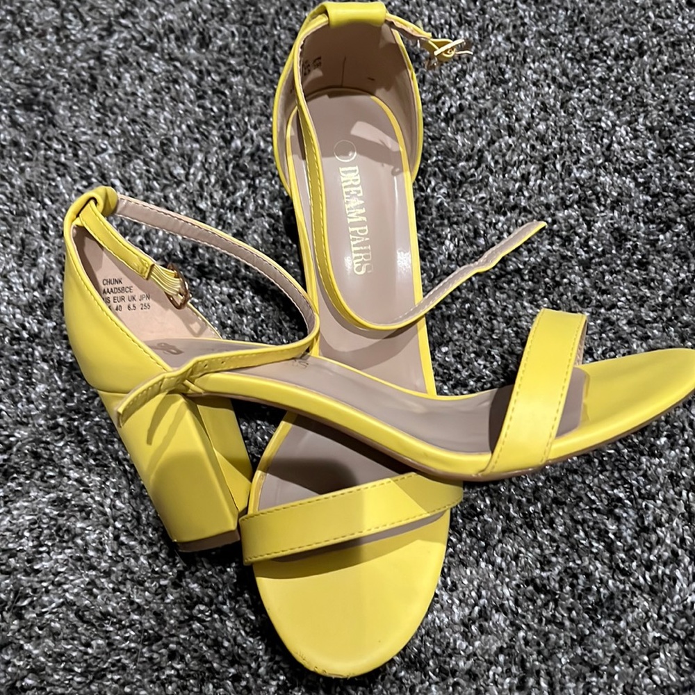 Yellow high heels